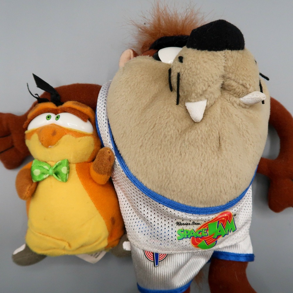 Space Jam Nerdlucks & Taz Tasmanian Devil Plush Warner Bros‎ 1996 Vintage